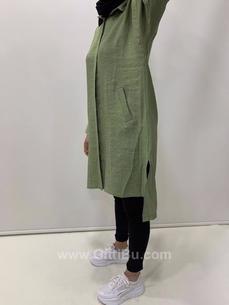 Hipatu 106 Kadın Flato Cep Yarasa Kesim Yakalı Tunik Gömlek