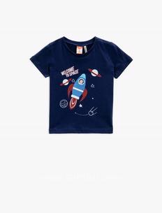 Koton Baskılı Lacivert Erkek Çocuk T-Shirt 1Ymb18818ok