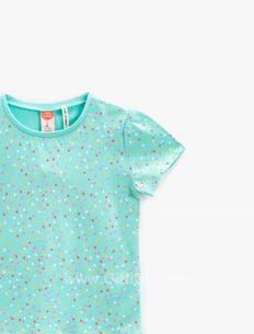 Koton Kız Çocuk Yeşil Puantiyeli Pamuklu T-Shirt